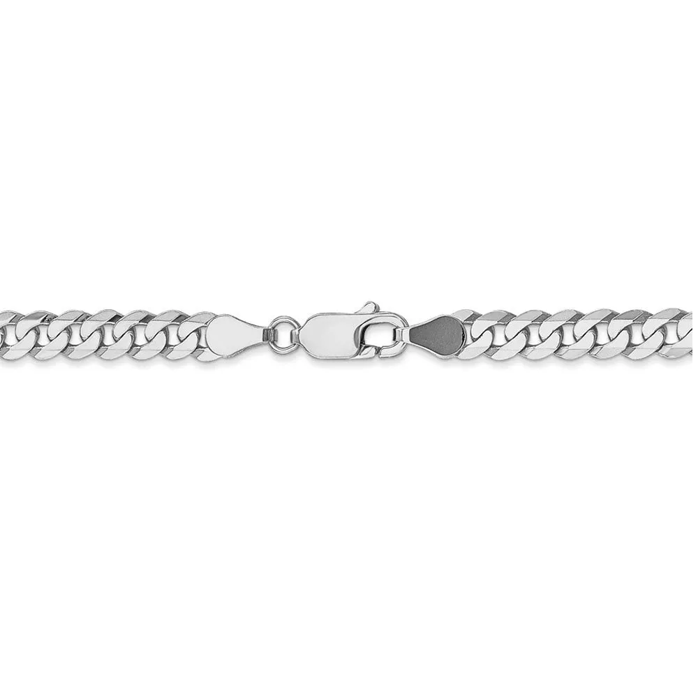 Solid White Gold Miami Cuban Chain Bracelet