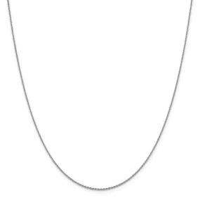 14K White Gold 1.15 mm Oval Open Cable Link Chain Available Sizes 16-20