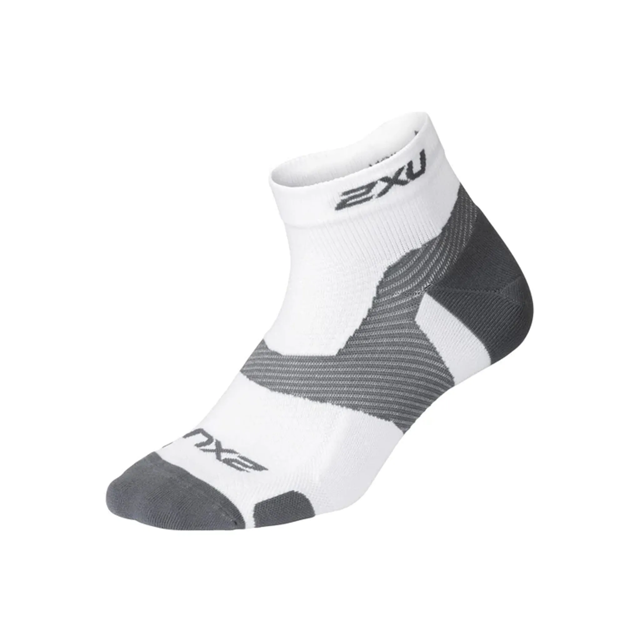 Light Cush White/Grey 1/4 Crew Socks