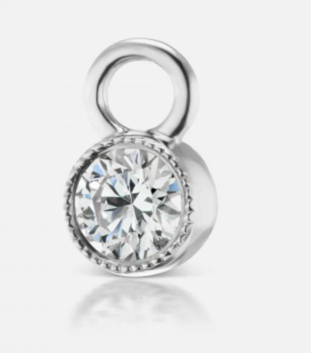 3mm Scalloped Diamond Charm