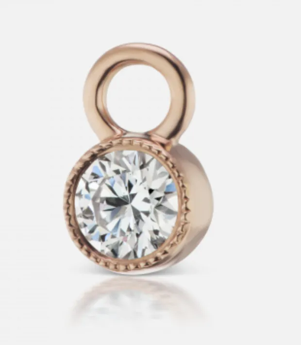 3mm Scalloped Diamond Charm