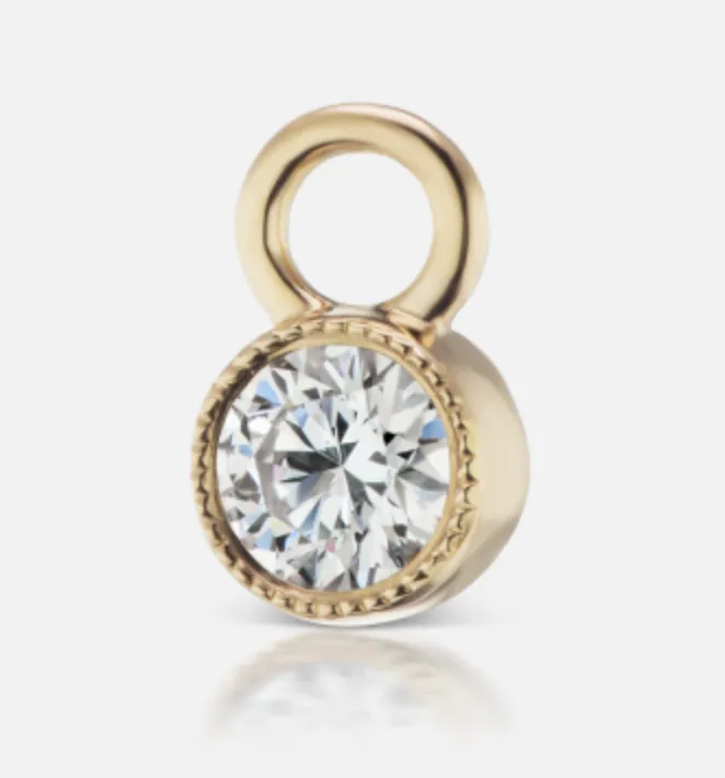 3mm Scalloped Diamond Charm