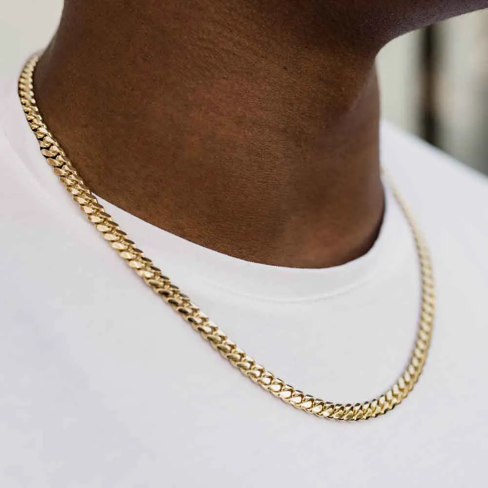 4mm Solid Gold Cuban Link Chain