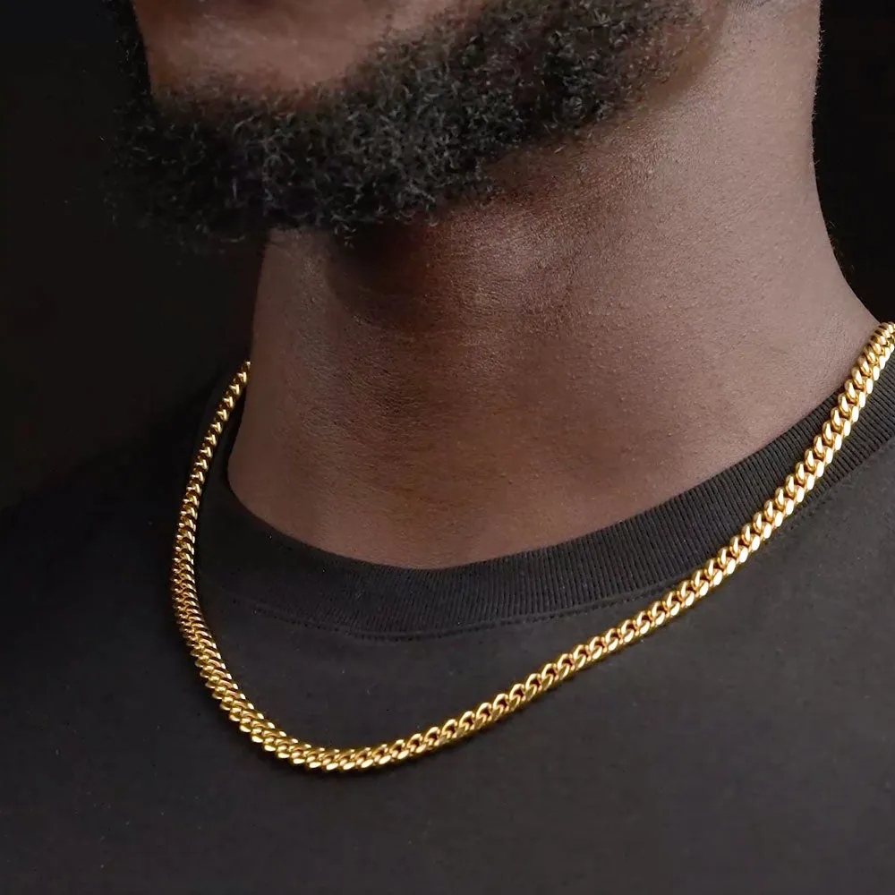 4mm Solid Gold Cuban Link Chain