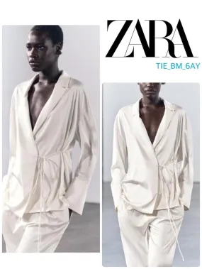 ZARA |Casual Long Sleeved Plain Elegant Top