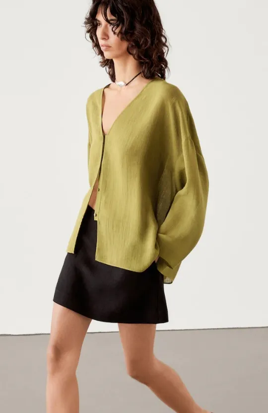 Massimo Dutti |Casual Long Sleeved Plain Elegant Top