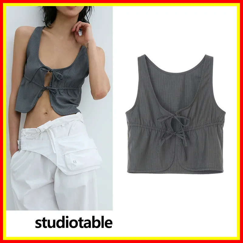 STUDIOTABLE |Street Style Short Sleeved Cotton Top