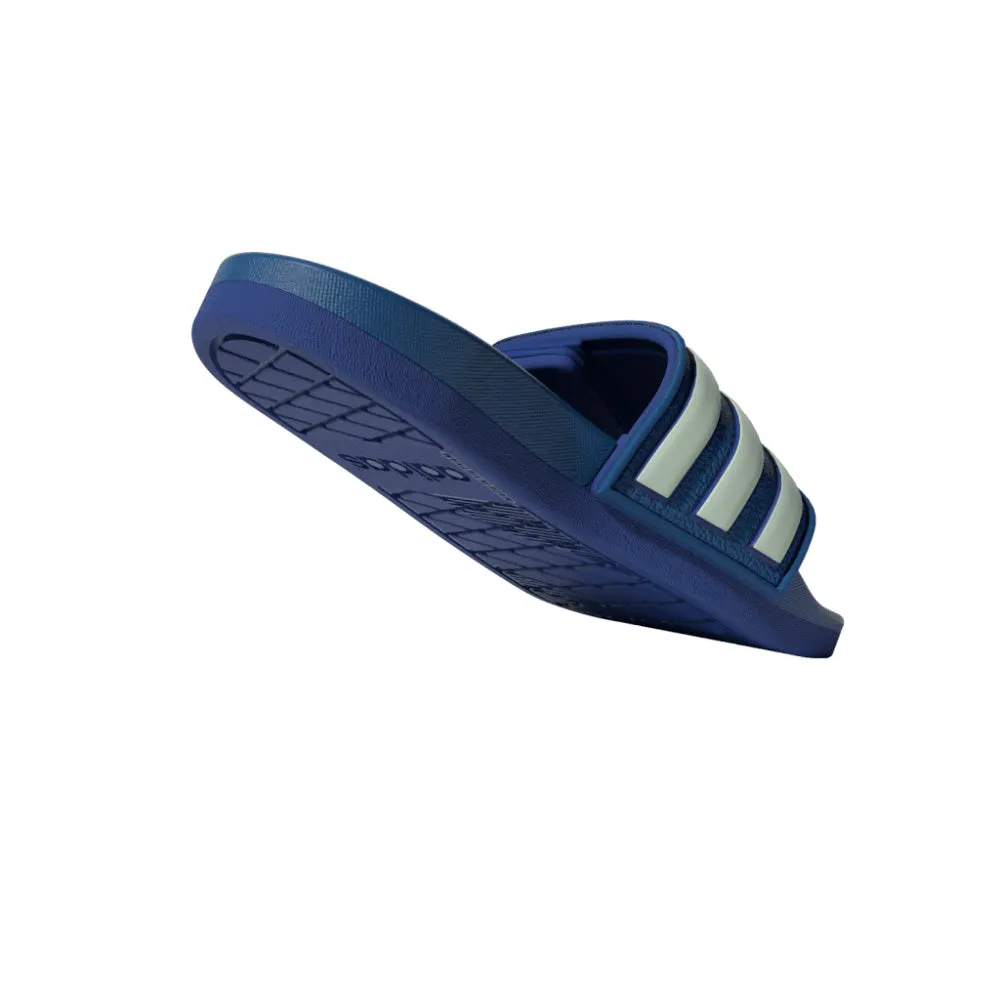 ADIDAS ADILETTE COMFORT SLIDE SANDALS - BLUE/WHITE/BLUE