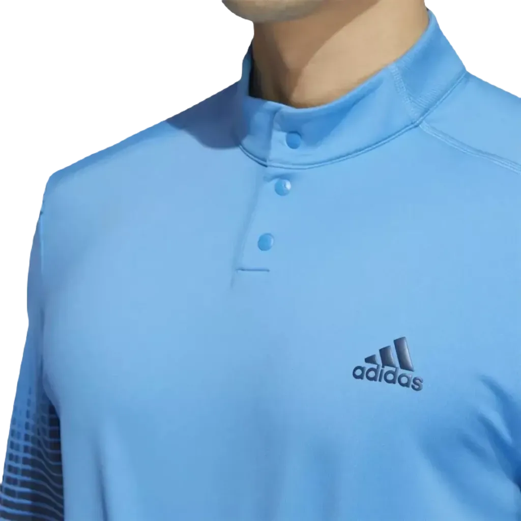 Blue Long Sleeve Polo Shirt - Adidas Statement COLD.RDY