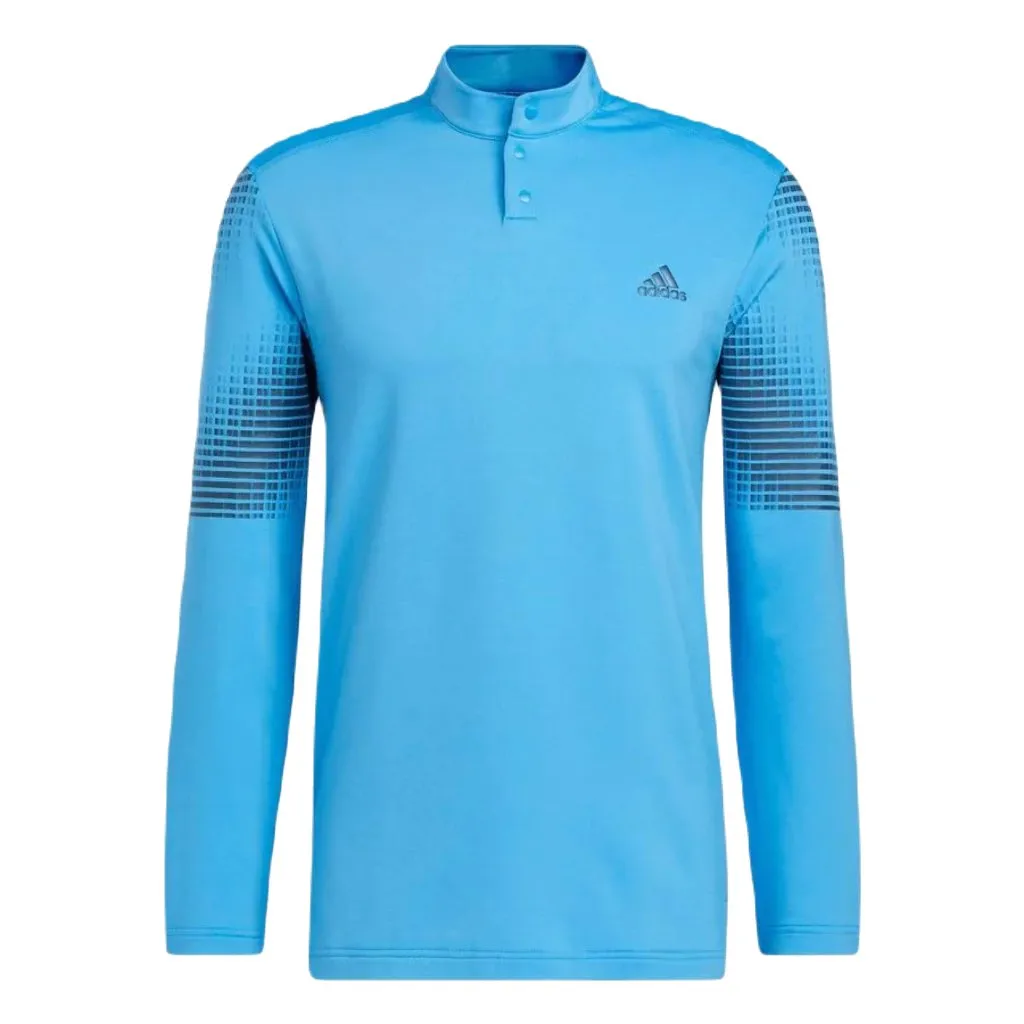 Blue Long Sleeve Polo Shirt - Adidas Statement COLD.RDY