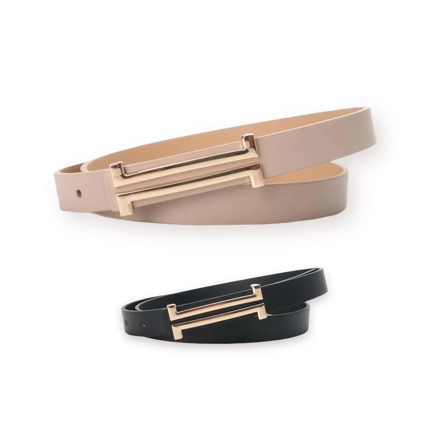 Adjustable Fashion Skinny Belt with Decor Buckle