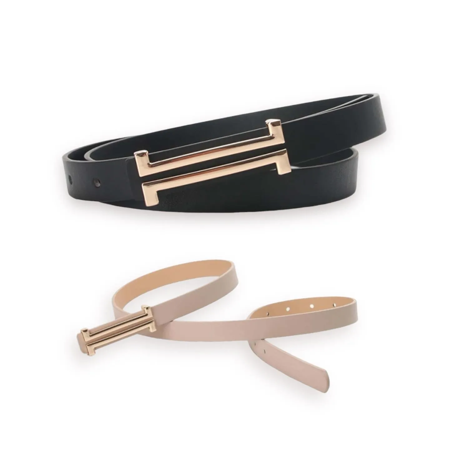 Adjustable Fashion Skinny Belt with Decor Buckle