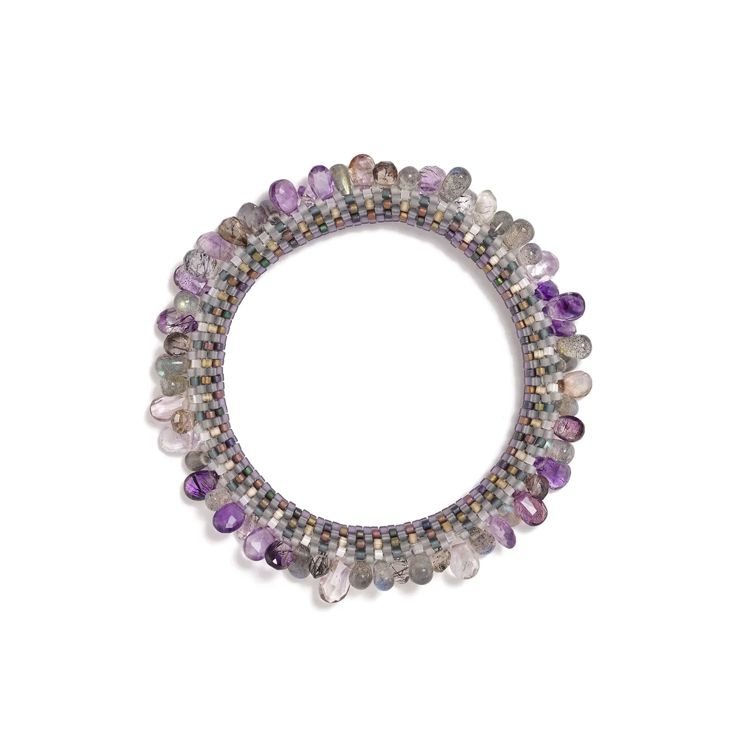 Amethyst Ruffle Bracelet