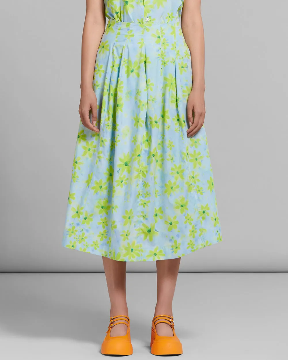 Marine Parade Print Midi Skirt