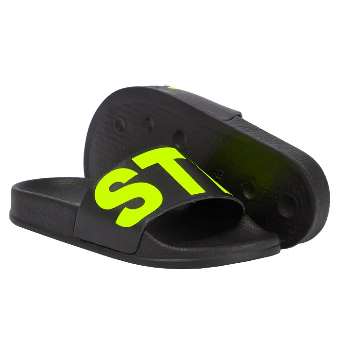 Black Stella McCartney Child Logo Slide Sandals