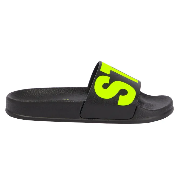 Black Stella McCartney Child Logo Slide Sandals