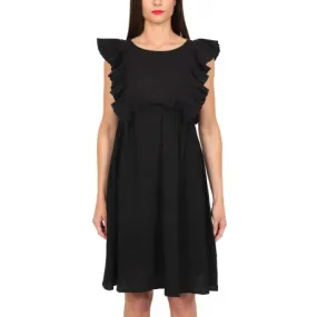 Black Sleeveless Summer Cotton Dress