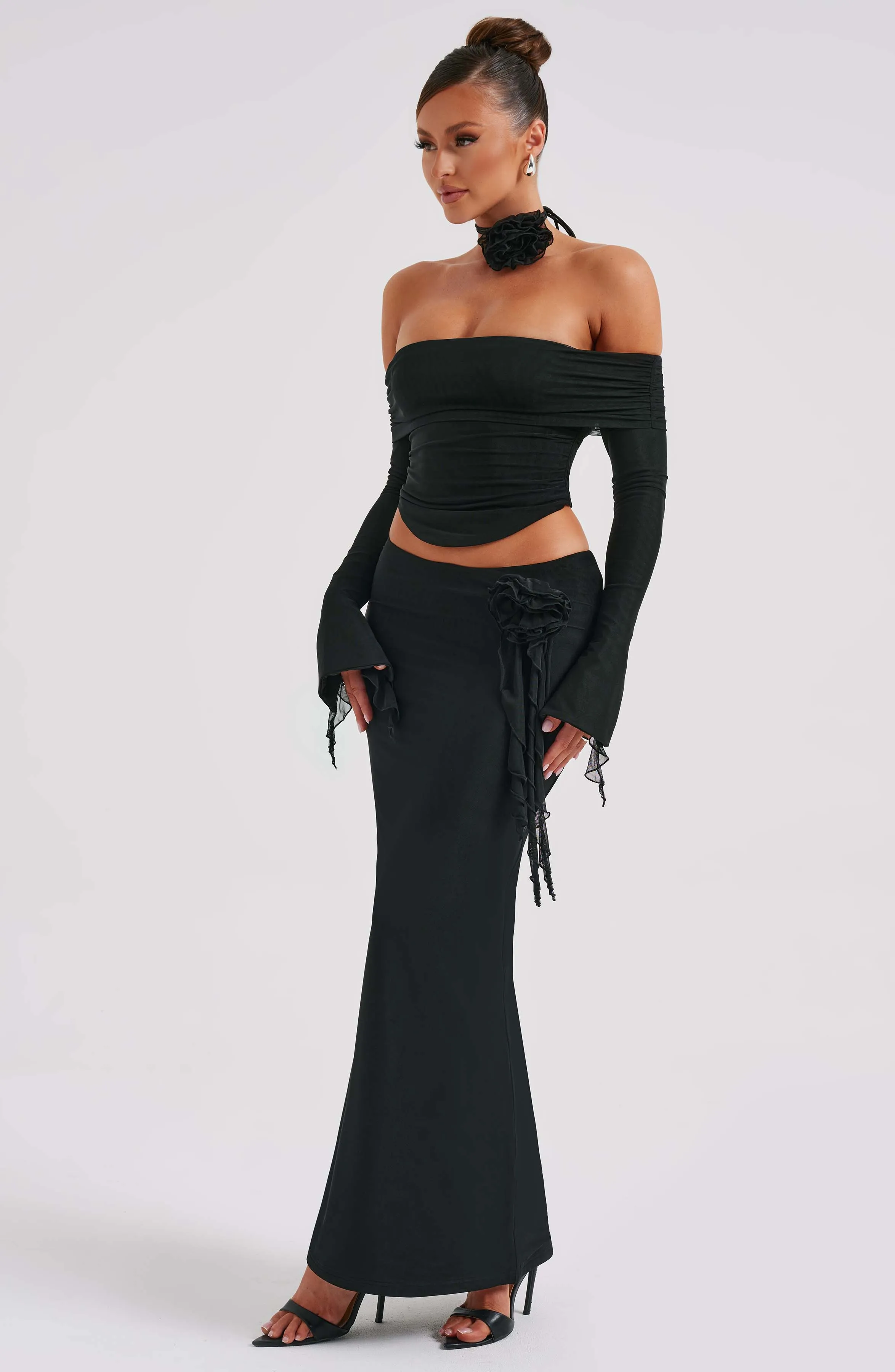 Black Deema Maxi Skirt