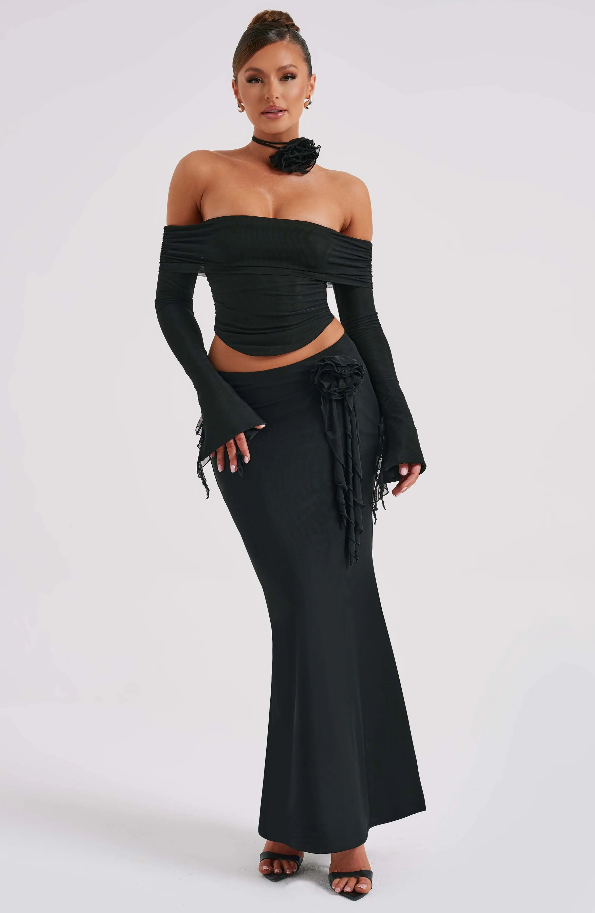 Black Deema Maxi Skirt