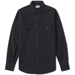 Black Distressed Western Shirt by Saint Laurent