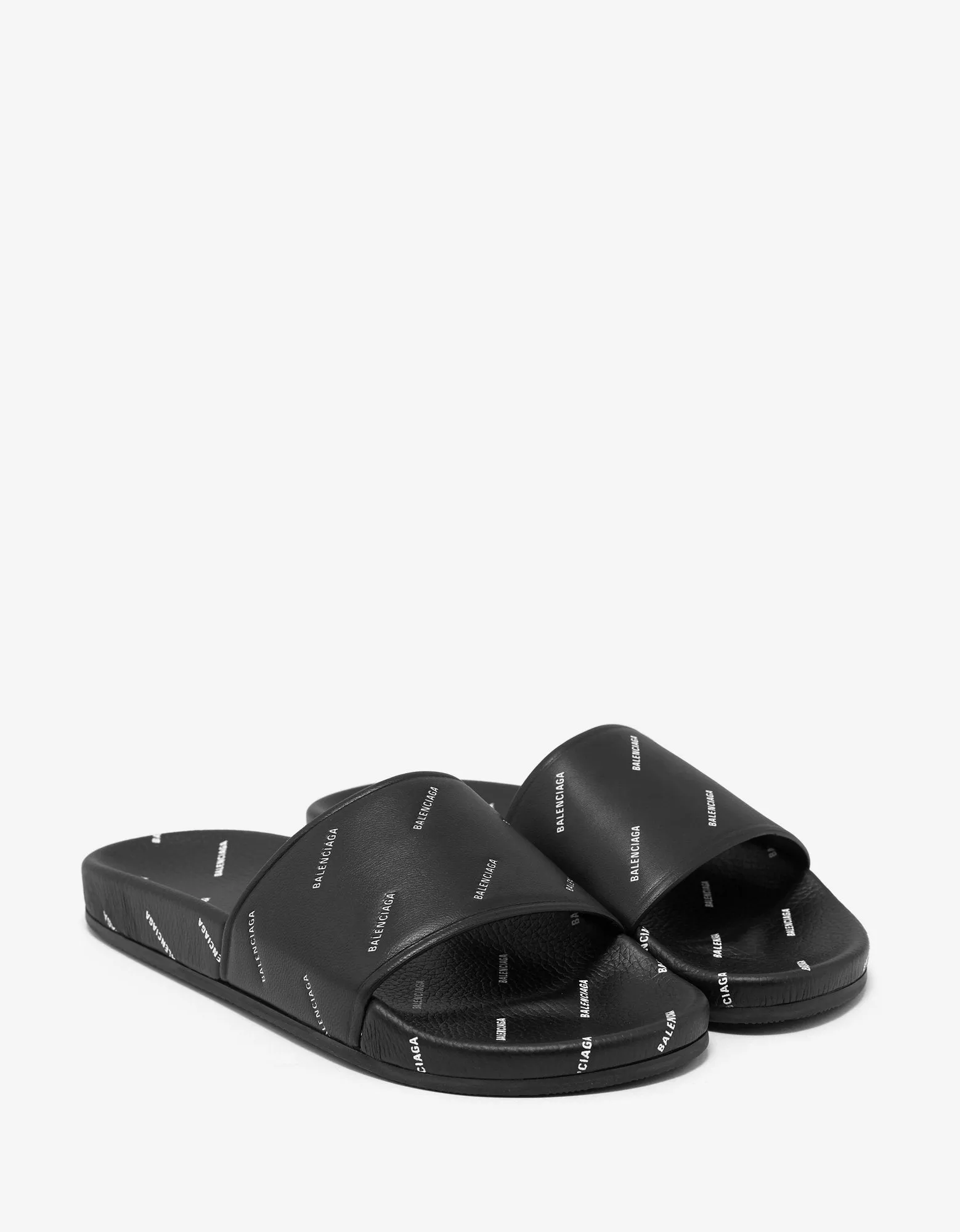 Black Logo Slide Sandals