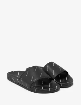 Black Logo Slide Sandals