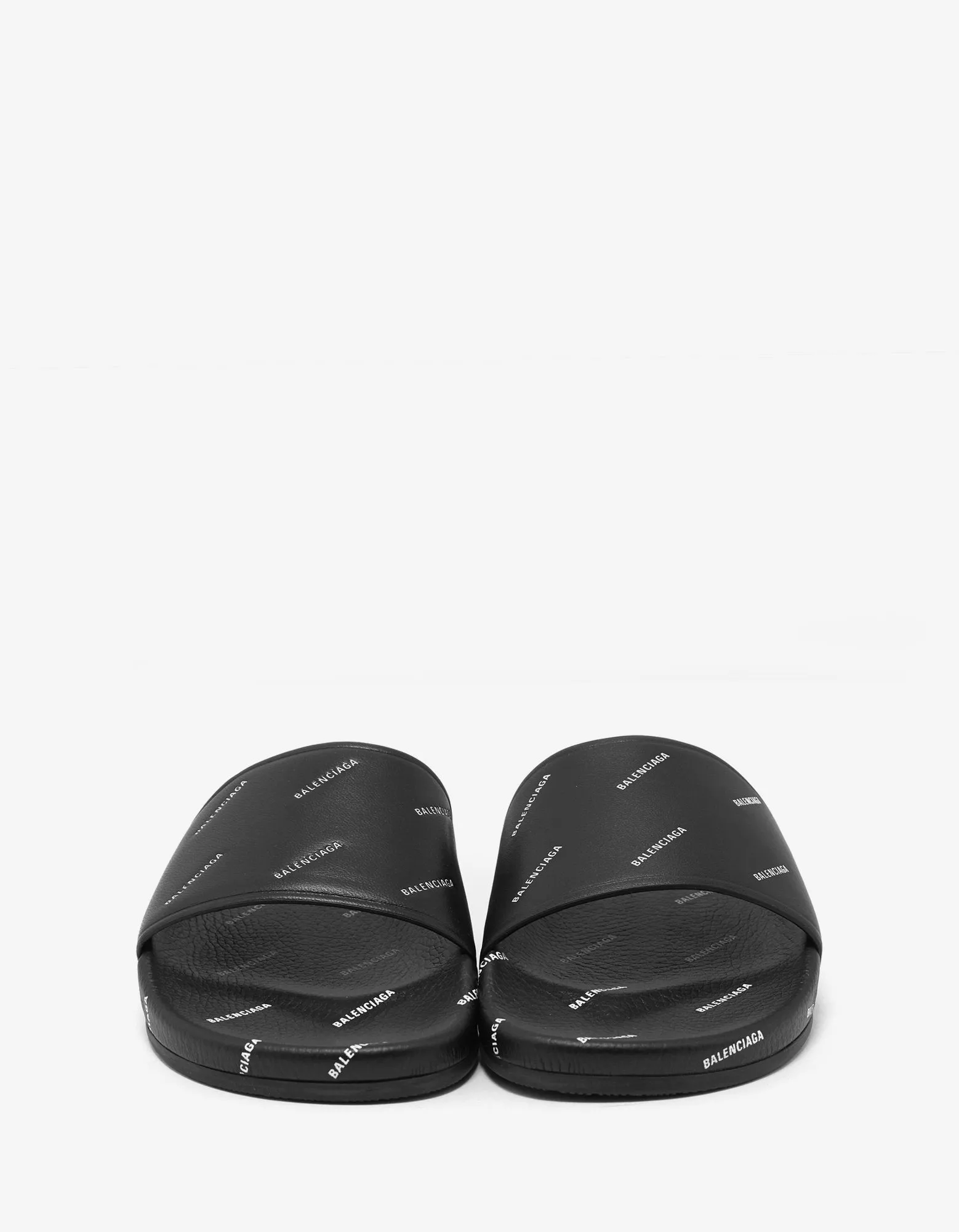 Black Logo Slide Sandals