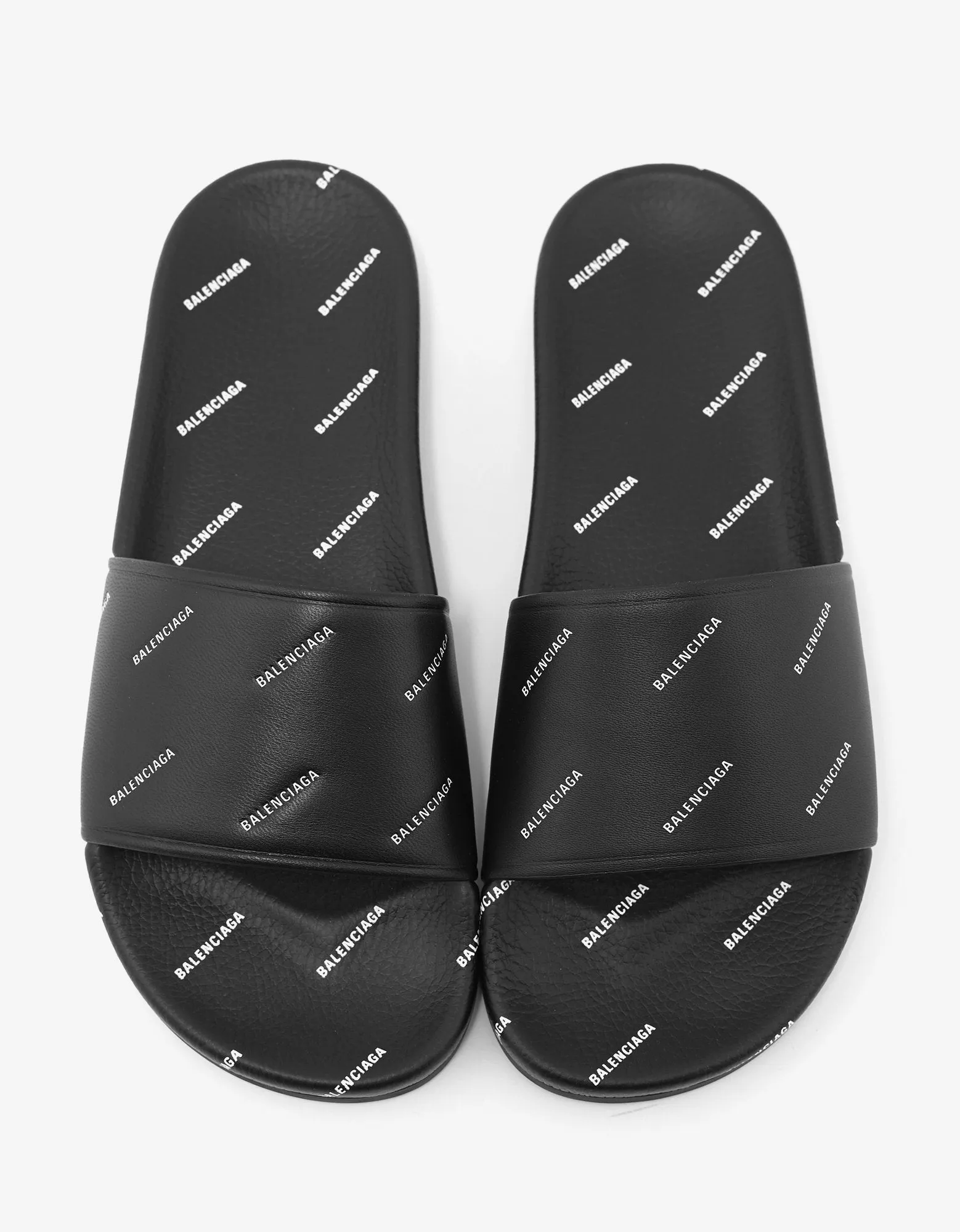 Black Logo Slide Sandals