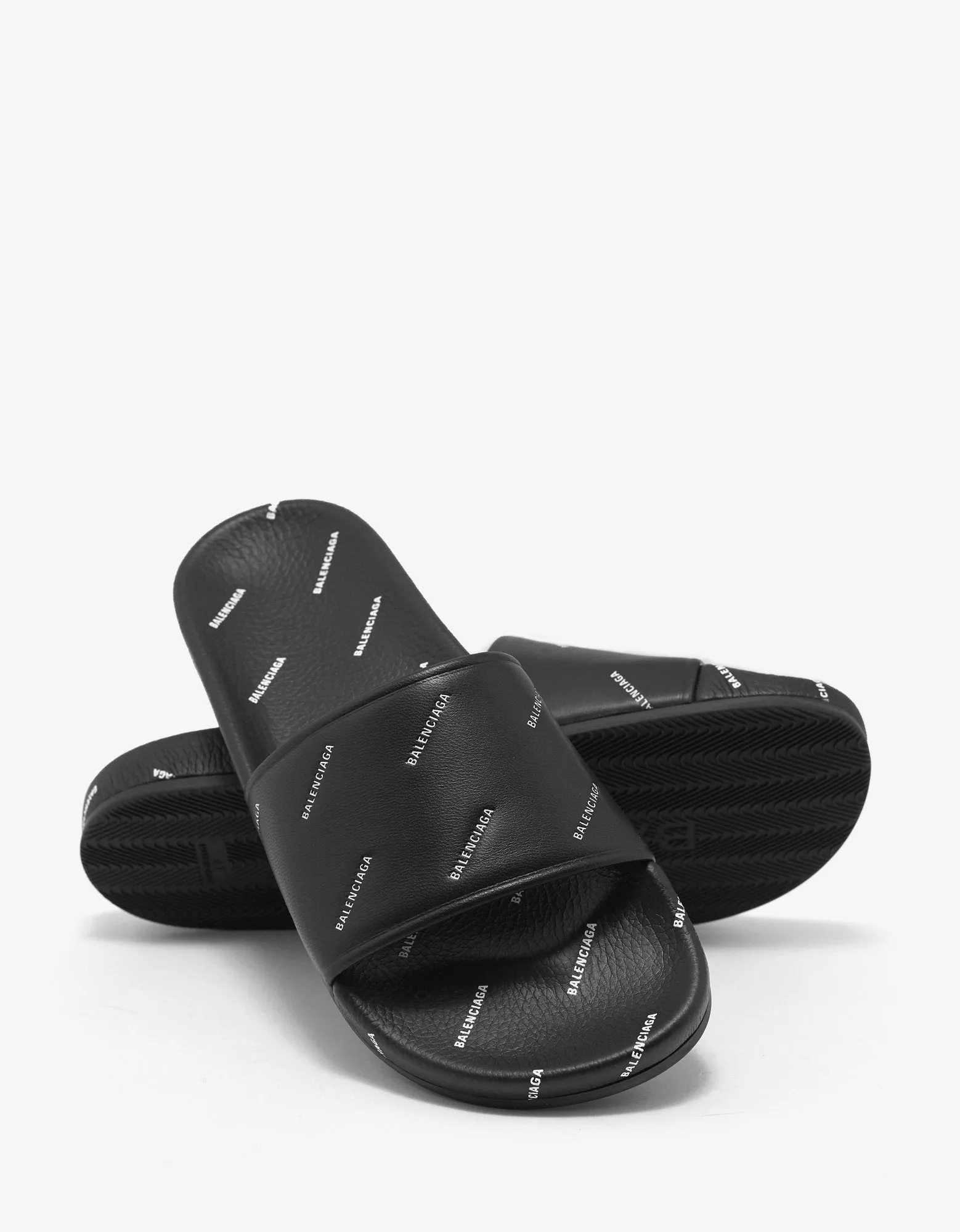 Black Logo Slide Sandals