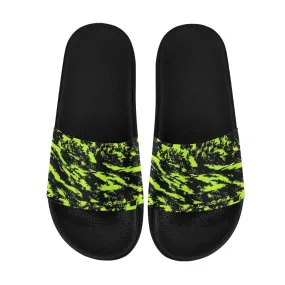 Black Lime Bolt Glitch Men's Slide Sandals