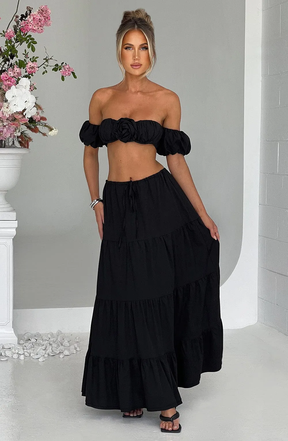 Classic Black Carmen Maxi Skirt