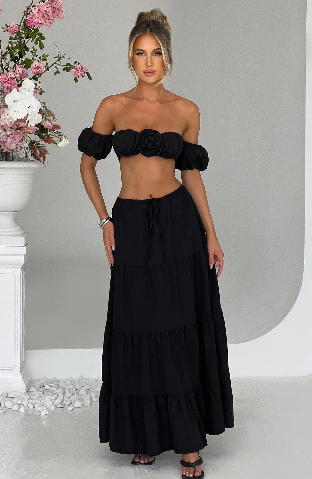 Classic Black Carmen Maxi Skirt