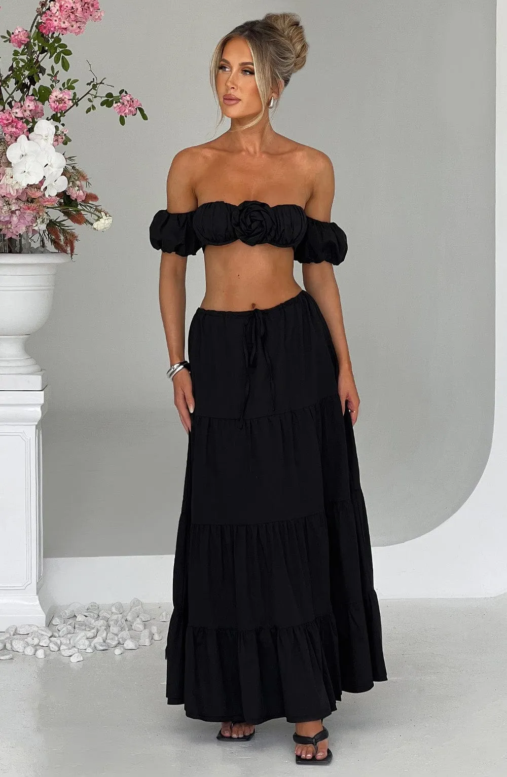 Classic Black Carmen Maxi Skirt