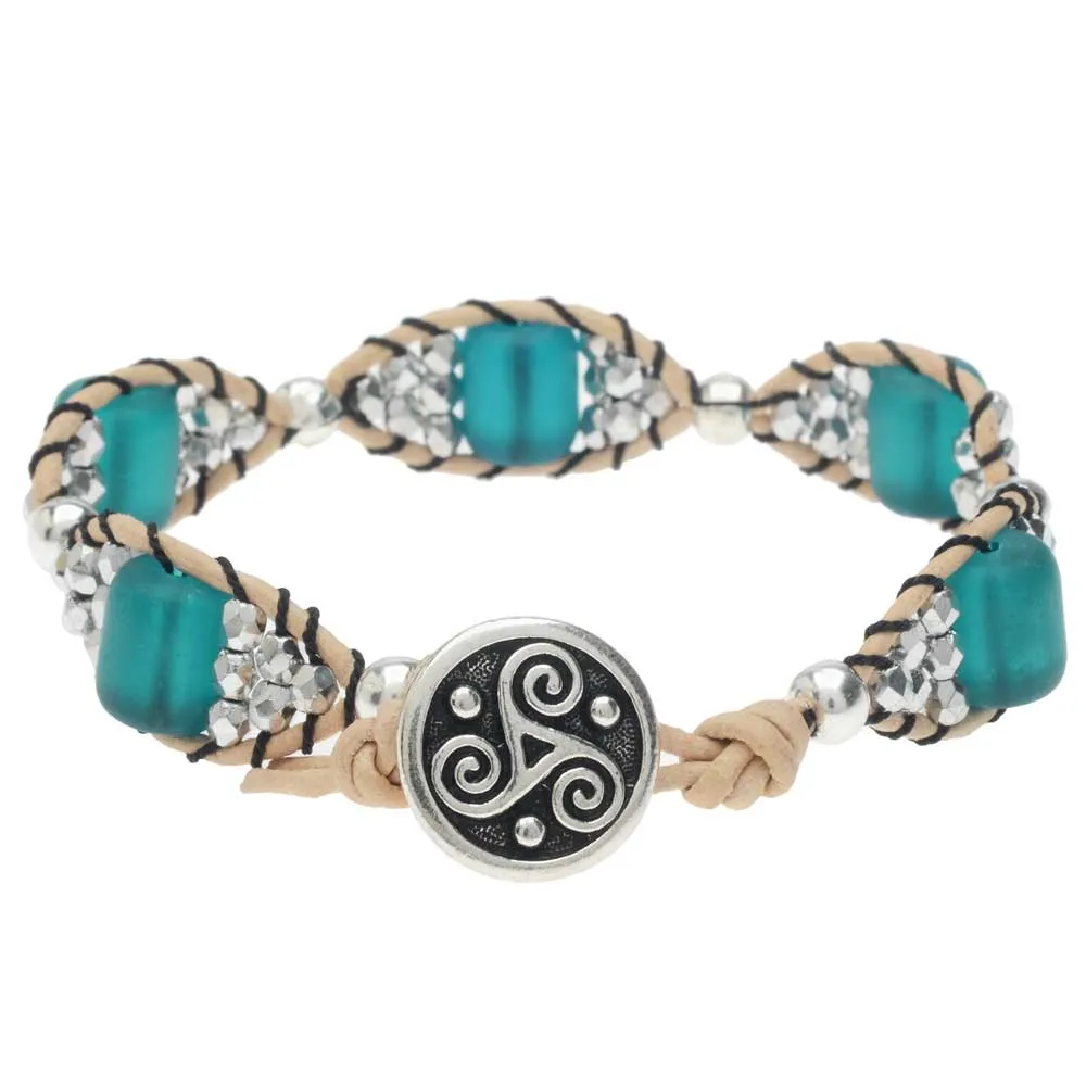 Wave Bracelet in Celtic Design Blue Life Bell Jumper Leopard Grey