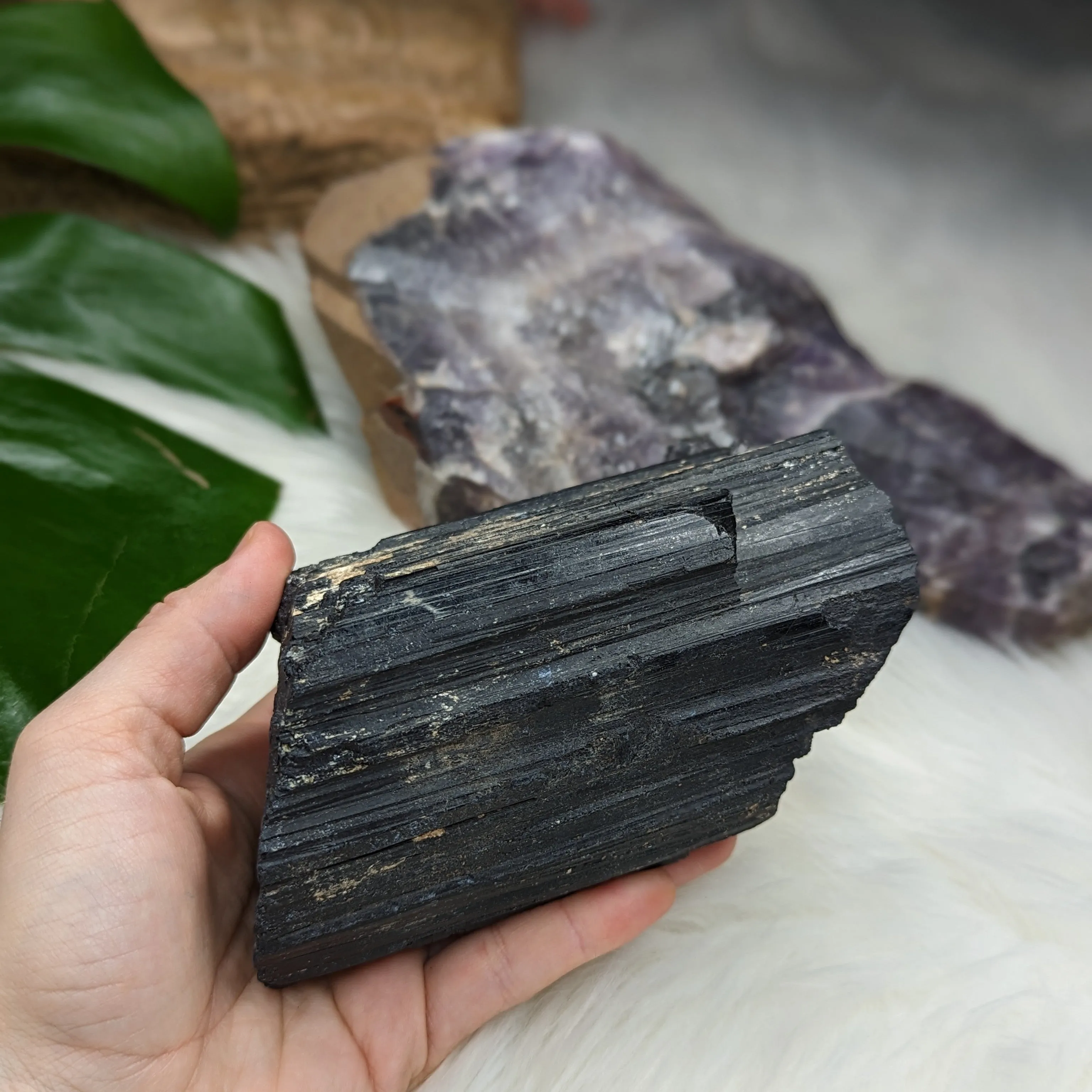 Chunky Black Tourmaline Crystal for Protection