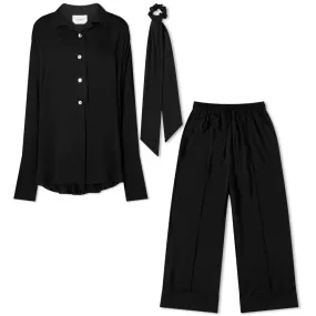 Black Viscose Pajama Set by Sleeper