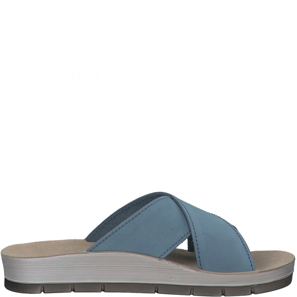 Blue Cross Strap Sandal by Marco Tozzi