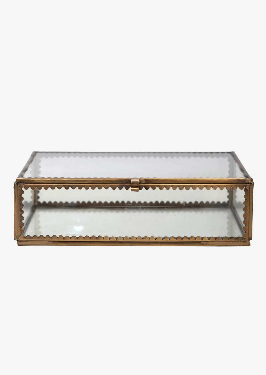 Brass Glass Box Scalloped