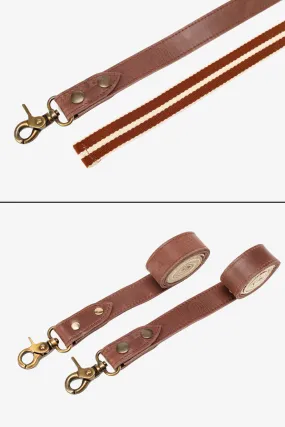 Interchangeable Brown Leather with Brown & White Strap