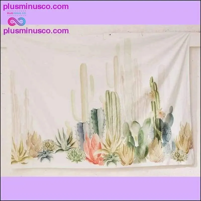 Bohemian Cactus Watercolor Wall Tapestry