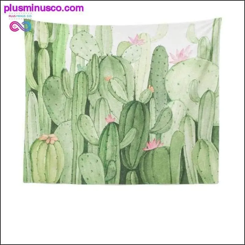 Bohemian Cactus Watercolor Wall Tapestry