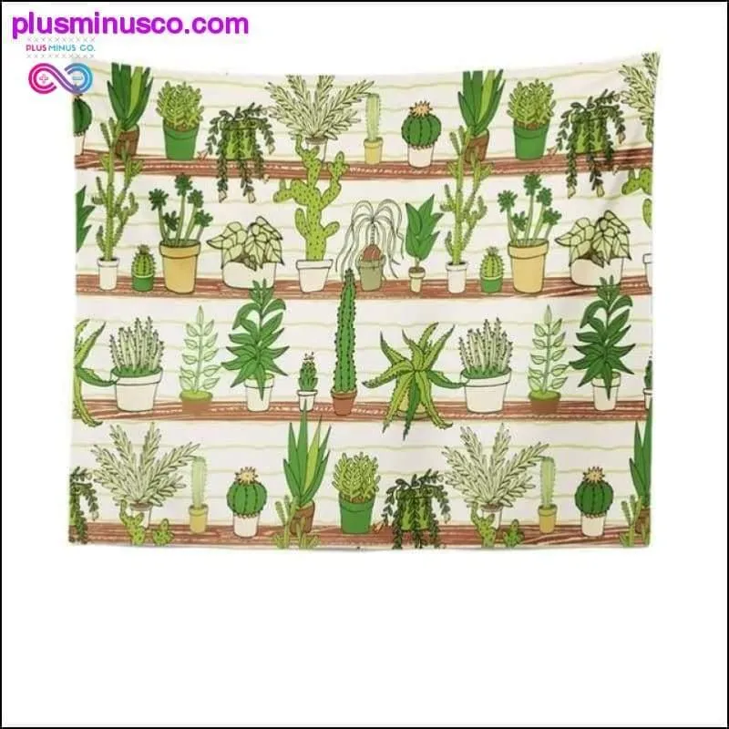 Bohemian Cactus Watercolor Wall Tapestry