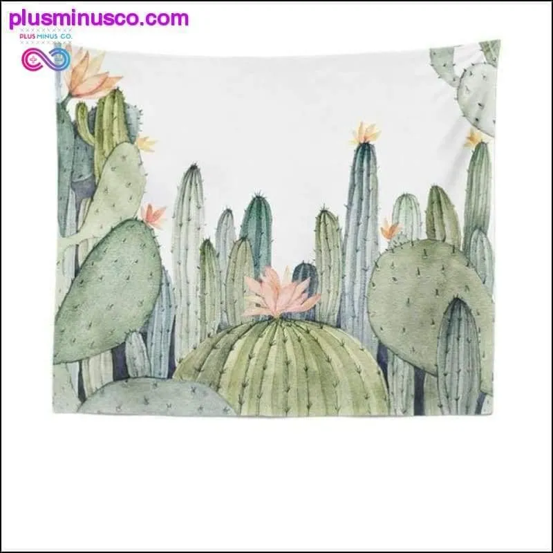 Bohemian Cactus Watercolor Wall Tapestry