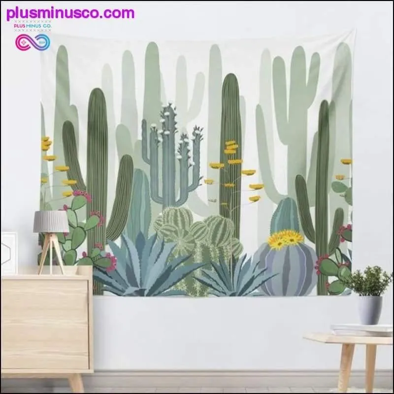 Bohemian Cactus Watercolor Wall Tapestry