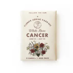 Zodiac Flower Sticker Card Set for Cancer Sign