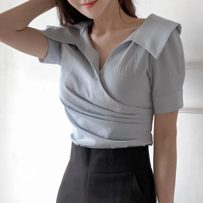 Casual Plain Short Sleeves Party Office Style