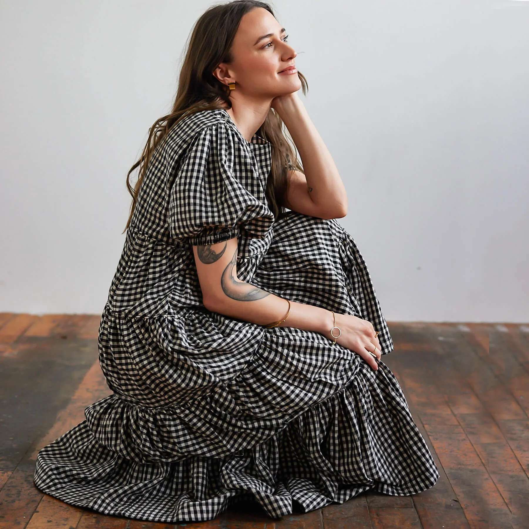 Gingham Tiered Ruffle Dress