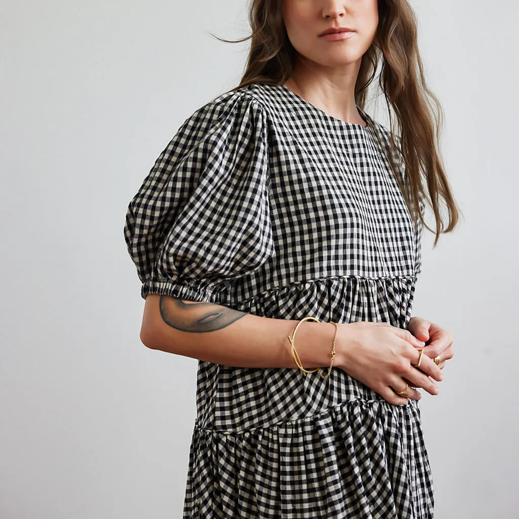 Gingham Tiered Ruffle Dress