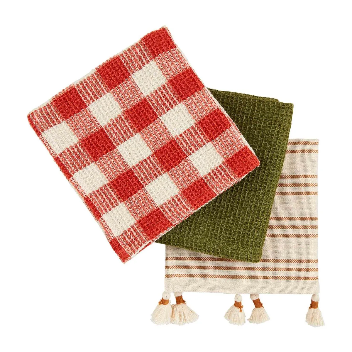 Neutral Patterned Tassel Towel Sets