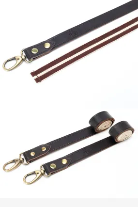 Interchangeable Chocolate Brown Leather with Chocolate Brown & White Strap